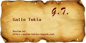 Galle Tekla névjegykártya